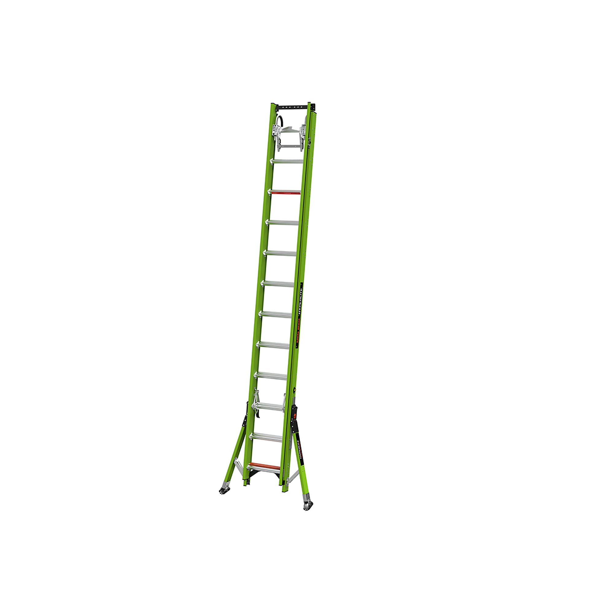 Little Giant SumoStance Extension Ladder - 24ft., Fiberglass, 375-Lb. Capacity, Ground Cue, Cable Hooks, Sure-Set Feet, Model# 17624